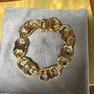 Tory Burch Elegant Gold-Tone Bracelet with Magnetic Closure